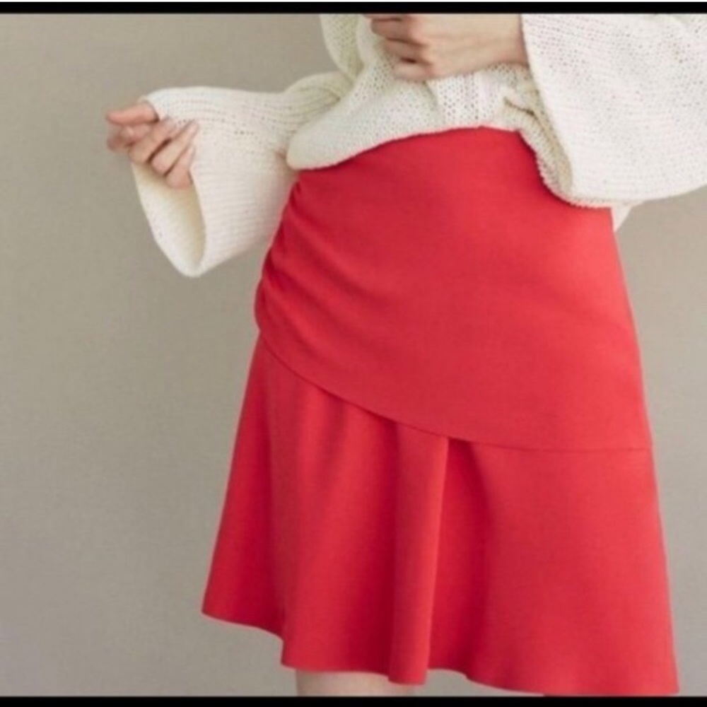 Massimo Dutti Ruched Side Flare Layered Skirt Size 8 EU 40 NWT